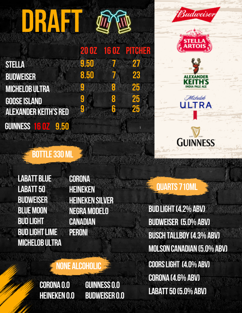 Beer menu
