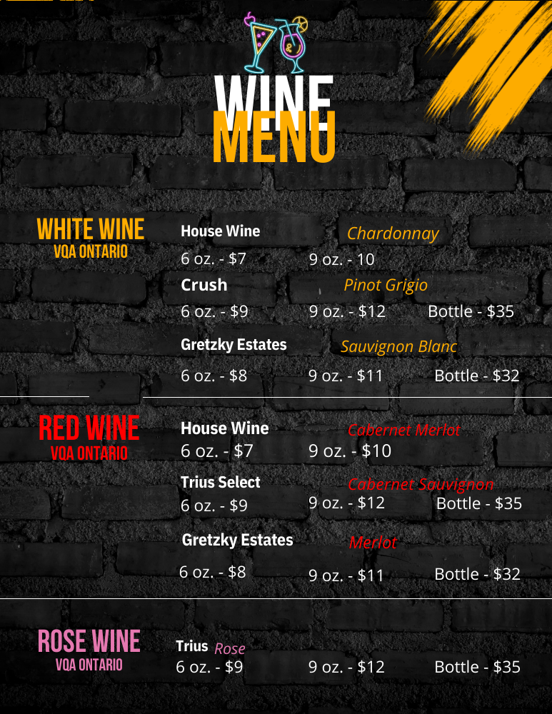 Wine list
